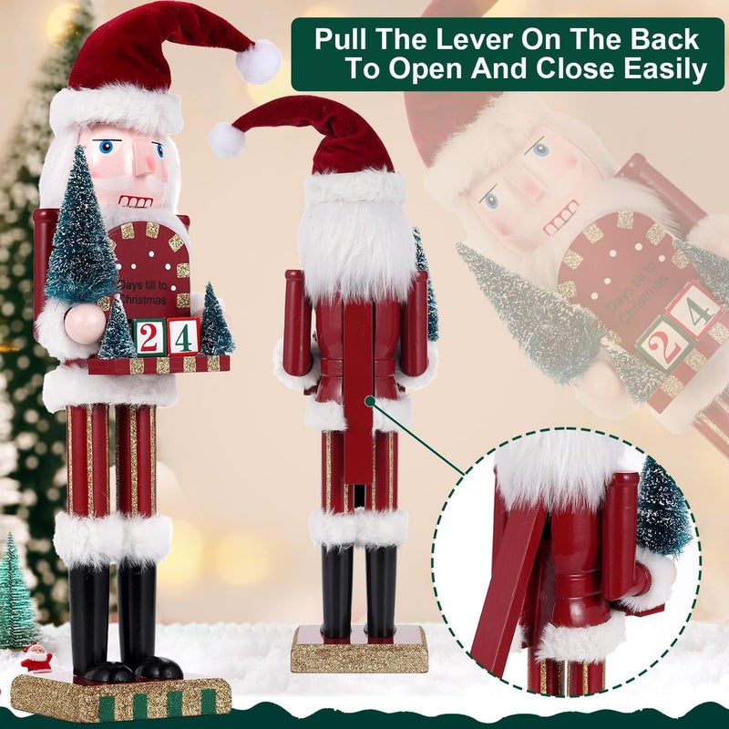 BXO Store Christmas Decorations Nutcracker Ornament,15 Inch Wooden Traditional Festive Collectible Nutcracker, for Family and Thanksgiving Decor(Countdown Calendar) - Image 3